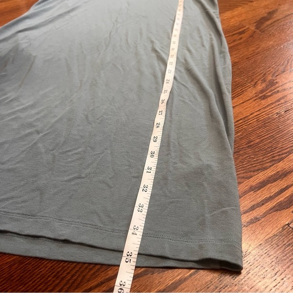 Eileen Fisher Blue Viscose-Jersey Three Quarter Sleeve V Neck Shift Dress, M - Picture 6 of 7